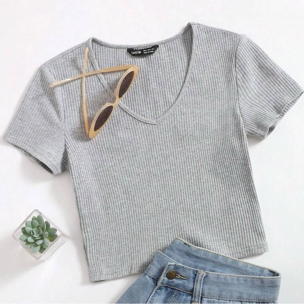 Two very cute casual cropped shirts from SHEIN, size medium!